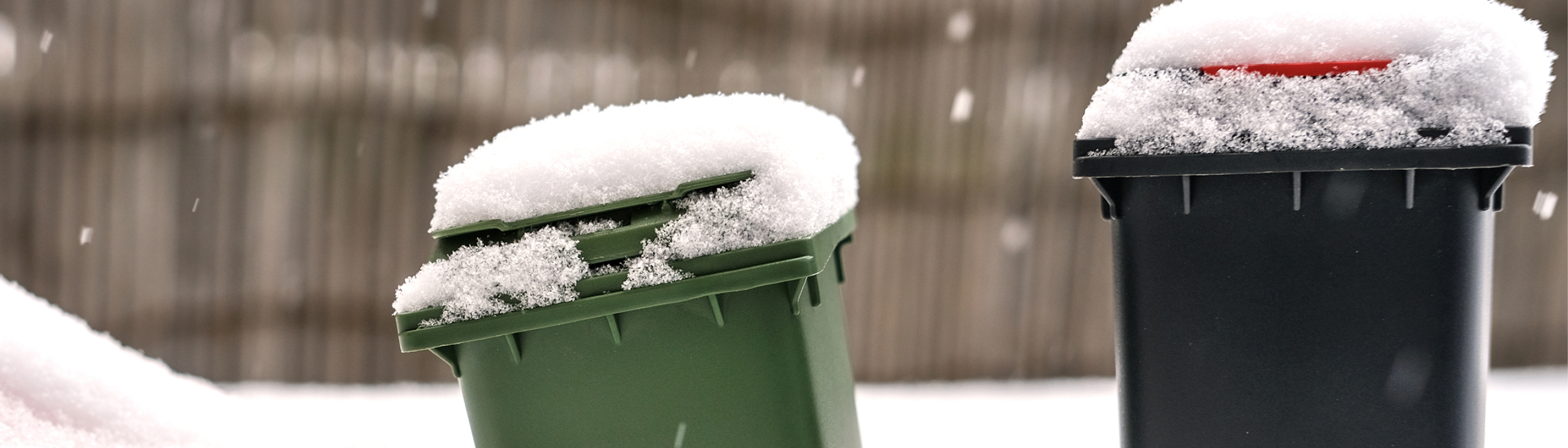 Concept,Problems,With,Garbage,Collection,In,Winter:,Two,Snow-covered,Garbage