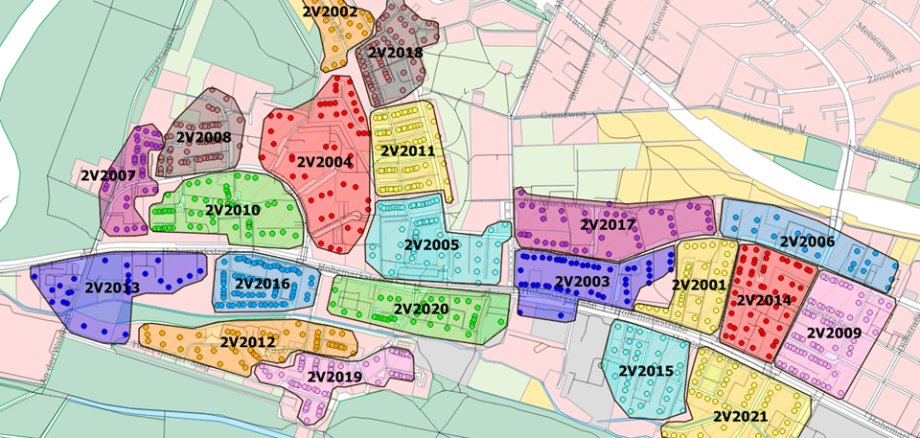 Glasfaser Ausbauplan Oberursel Nord nach Netzverteilerbereichen